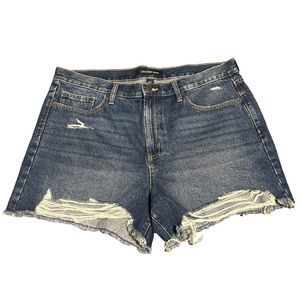 Calvin Klein Jeans High Rise Denim Shorts Distressed Size 16/33
